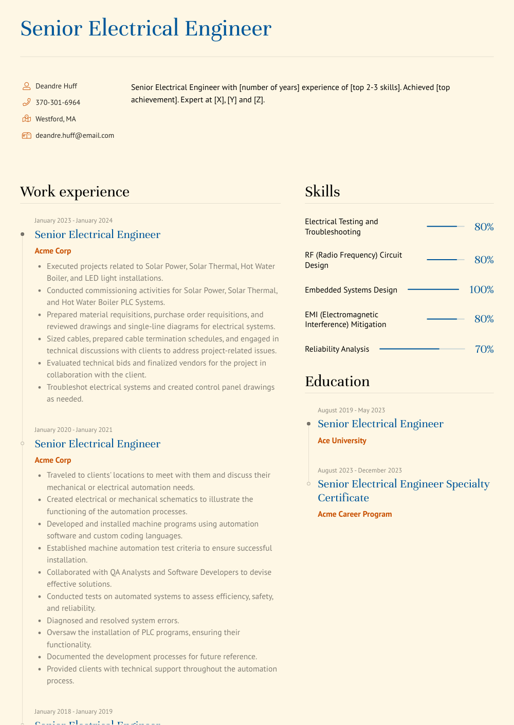 Sr Electrical Engineer Resume Example 2022 Writing Tips Resumekraft